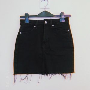 Bershka black denim skirt